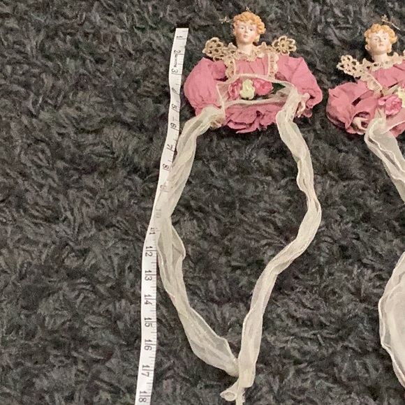 2 Vintage Victorian style angel Christmas ornaments - Picture 8 of 9